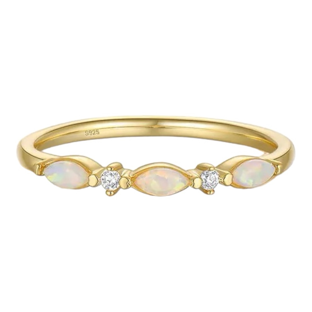 New: 18K Gold Vermeil Opal Stone Ring